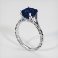 3.80 Ct. Blue Sapphire Ring, 14K White Gold 2