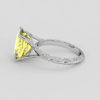 7.08 Ct. Yellow Sapphire Ring, 14K White Gold 4