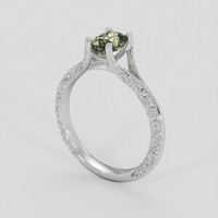 1.05 Ct. Yellowish Green Sapphire Ring, 14K White Gold 2