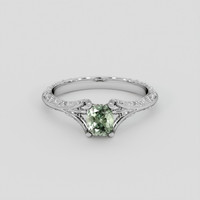 1.05 Ct. Green Sapphire Ring, 14K White Gold 1