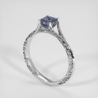 0.98 Ct. Bluish Purple Sapphire Ring, 14K White Gold 2