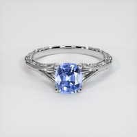 1.68 Ct. Blue Sapphire Ring, 14K White Gold 1