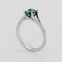 1.18 Ct. Bluish Green Sapphire Ring, 14K White Gold 2