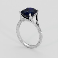 5.99 Ct. Blue Sapphire Ring, 14K White Gold 2