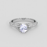 0.52 Ct. Bluish Purple Sapphire Ring, 14K White Gold 1