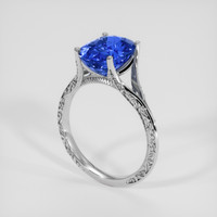 3.23 Ct. Blue Sapphire Ring, 14K White Gold 2