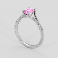 1.08 Ct. Pink Sapphire Ring, 14K White Gold 2