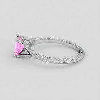 1.08 Ct. Pink Sapphire Ring, 14K White Gold 4