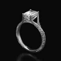 2.51 Ct. White Sapphire Ring, 14K White Gold 2