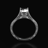2.51 Ct. White Sapphire Ring, 14K White Gold 3