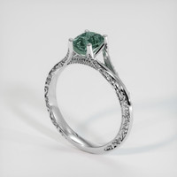 0.80 Ct. Bluish Green Sapphire Ring, 14K White Gold 2