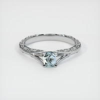 0.63 Ct. Sapphire Ring, 14K White Gold 1