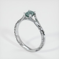 0.63 Ct. Sapphire Ring, 14K White Gold 2