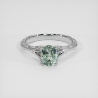 1.49 Ct. Green Sapphire Ring, 14K White Gold 1