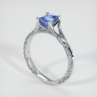 0.89 Ct. Sapphire Ring, 18K White Gold 2