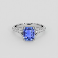 2.08 Ct. Blue Sapphire Ring, 18K White Gold 1
