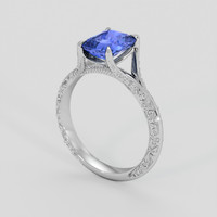 2.08 Ct. Blue Sapphire Ring, 18K White Gold 2