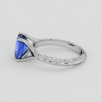 2.08 Ct. Blue Sapphire Ring, 18K White Gold 4