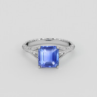 3.04 Ct. Blue Sapphire Ring, 18K White Gold 1