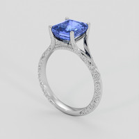3.04 Ct. Blue Sapphire Ring, 18K White Gold 2