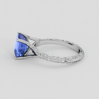 3.04 Ct. Blue Sapphire Ring, 18K White Gold 4