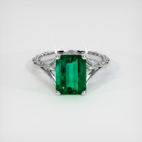 2.91 Ct. Emerald Ring, 18K White Gold 1