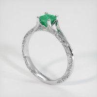 0.43 Ct. Emerald Ring, 18K White Gold 2