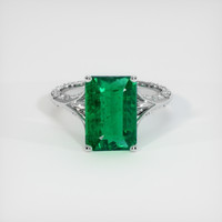 3.86 Ct. Emerald Ring, 18K White Gold 1