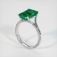 3.86 Ct. Emerald Ring, 18K White Gold 2