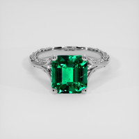 2.94 Ct. Emerald Ring, 18K White Gold 1