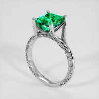 2.94 Ct. Emerald Ring, 18K White Gold 2
