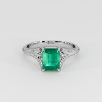 1.64 Ct. Emerald Ring, 18K White Gold 1