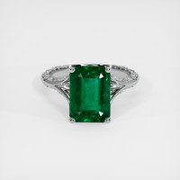 4.15 Ct. Emerald Ring, 18K White Gold 1