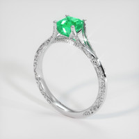 0.87 Ct. Emerald Ring, 18K White Gold 2