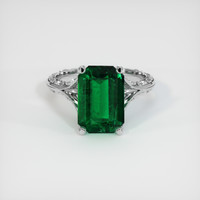 3.19 Ct. Emerald Ring, 18K White Gold 1