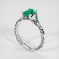 1.17 Ct. Emerald Ring, 18K White Gold 2