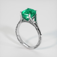 2.61 Ct. Emerald Ring, 18K White Gold 2