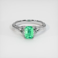 1.03 Ct. Emerald Ring, 18K White Gold 1