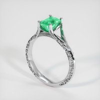 1.03 Ct. Emerald Ring, 18K White Gold 2