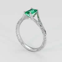 0.69 Ct. Emerald Ring, 18K White Gold 2