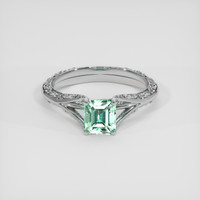 0.95 Ct. Emerald Ring, 18K White Gold 1