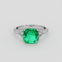 2.77 Ct. Emerald Ring, 18K White Gold 1