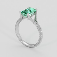 2.00 Ct. Emerald Ring, 18K White Gold 2
