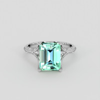 3.42 Ct. Emerald Ring, 18K White Gold 1