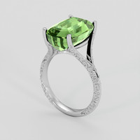 7.91 Ct. Green Tourmaline Ring, 18K White Gold 2