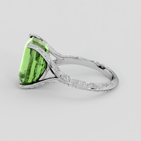 7.91 Ct. Green Tourmaline Ring, 18K White Gold 4