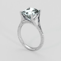 4.33 Ct. Blue Aquamarine Ring, 18K White Gold 2