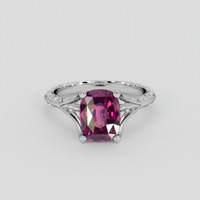 2.92 Ct. Pinkish Purple Rhodolite Garnet Ring, 18K White Gold 1