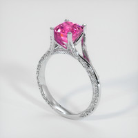 2.26 Ct. Pink Sapphire Ring, 18K White Gold 2