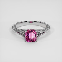 1.19 Ct. Pink Sapphire Ring, 18K White Gold 1